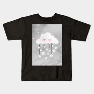 Sleepy Cloud And Stars Kids T-Shirt